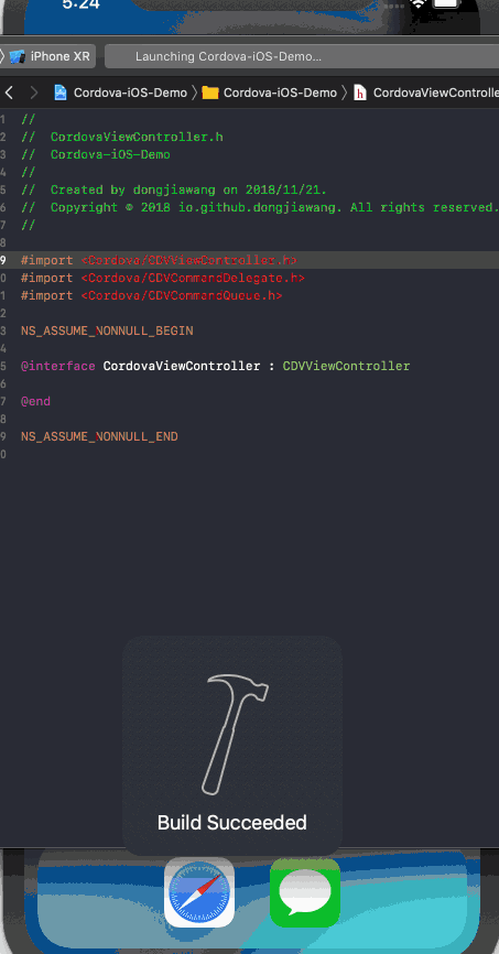 h></p></a> @interface  : cdvviewcontroller @end 完成 现在cordova已经添加