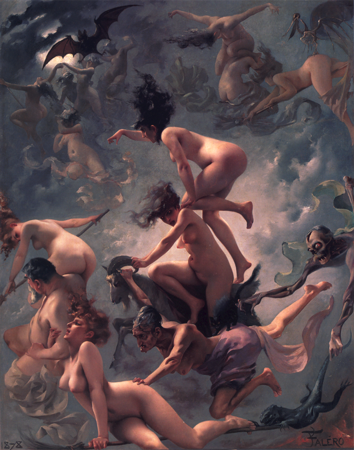 Quando dormem as feiticeiras - La Partida de las Brujas (Pintura de Luis Ricardo Falero, 1878)