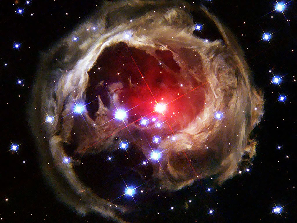A religiosidade do presente - O telescópio espacial Hubble capturou o pulso de luz de uma estrela explodindo. (Foto NASA/ Divulgação)