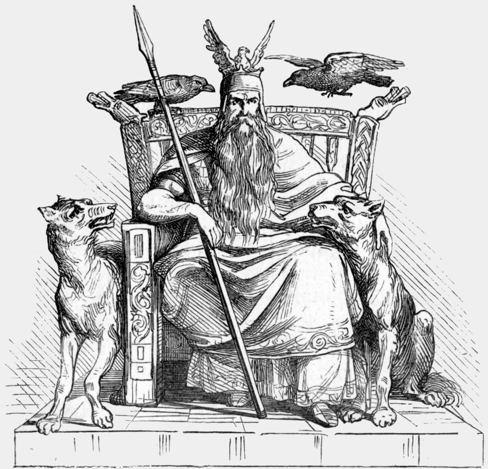 Odin: Um deus no caminho da vida e além desta - Odin (Ilustracao de Ludwig Pietsch, 1865)