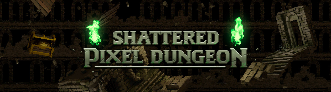 Shattered Pixel Dungeon v3.2.4 모바일 UI 개선을 소개한 개발자 공식 블로그 헤더 이미지