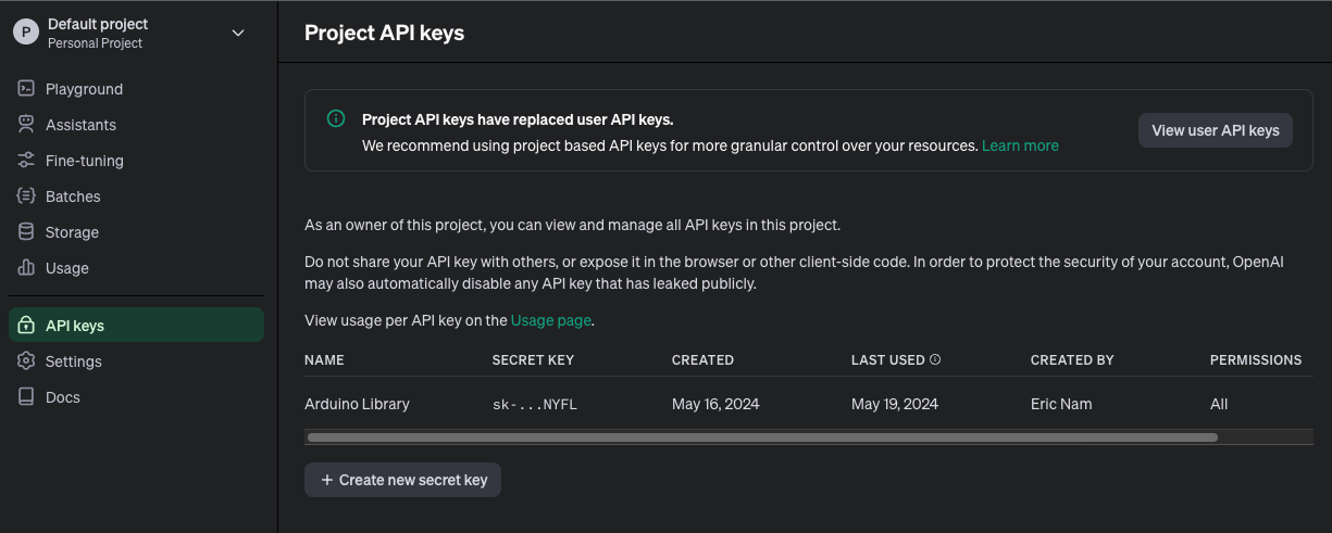 API Keys