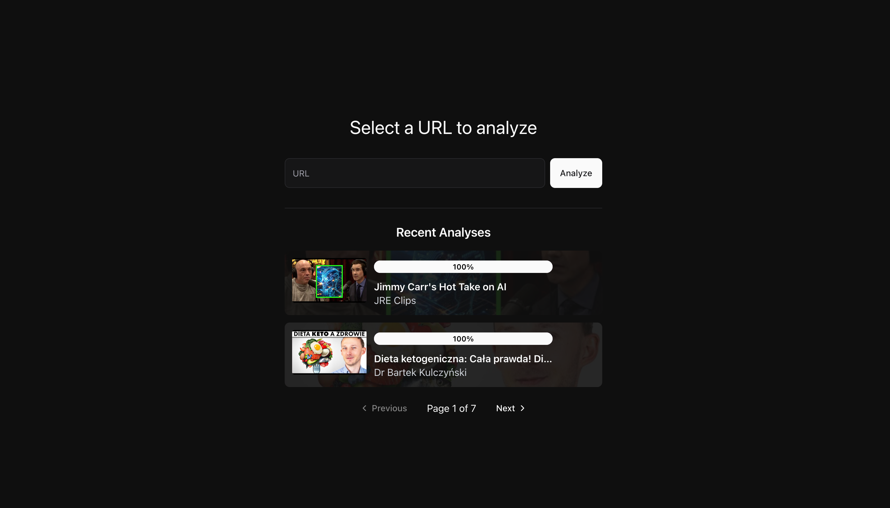 Emotube home page for starting YouTube comment analysis