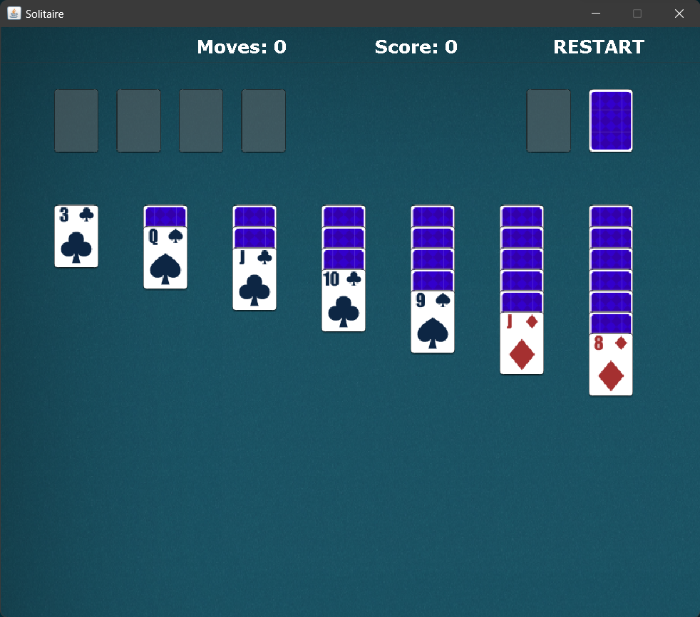 screenshot of new solitaire game