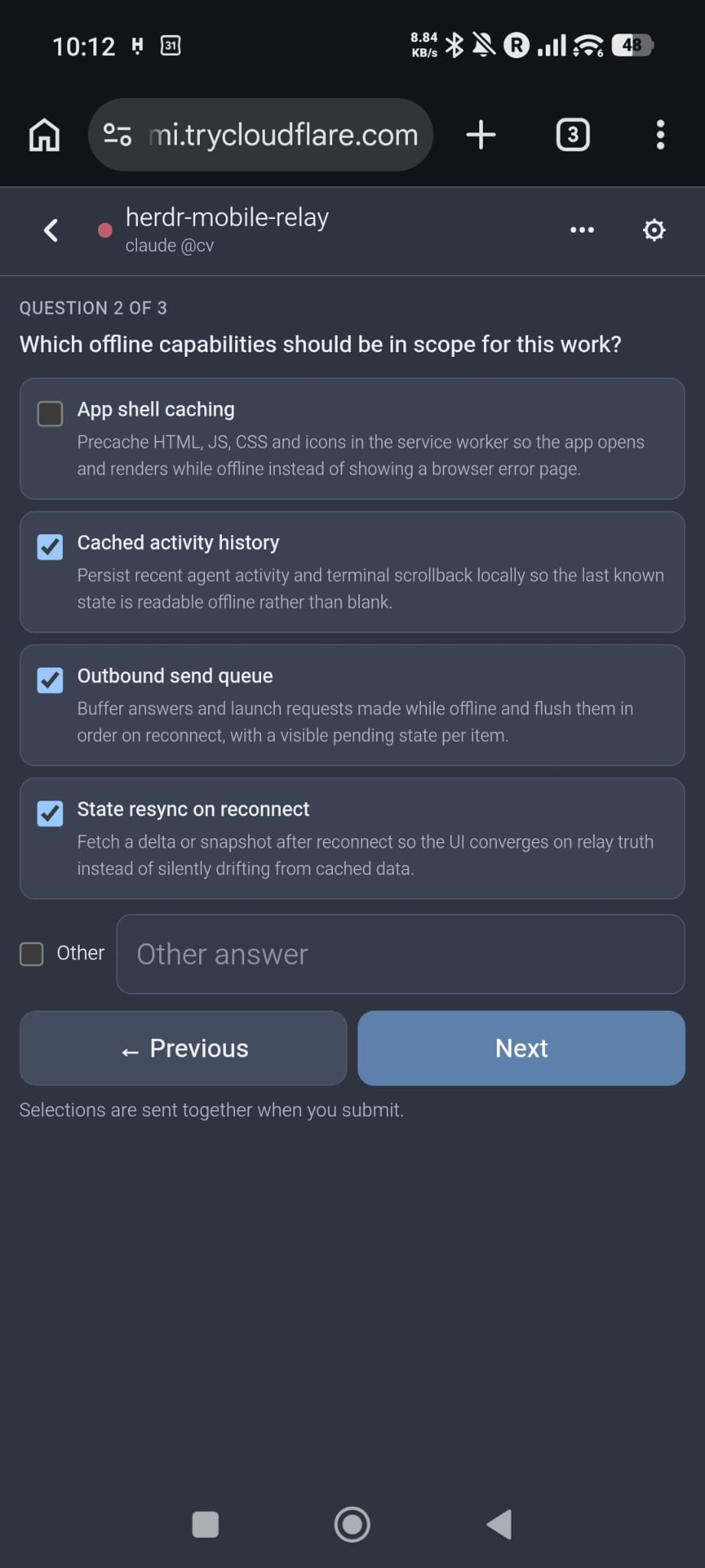 Structured plan question navigation
