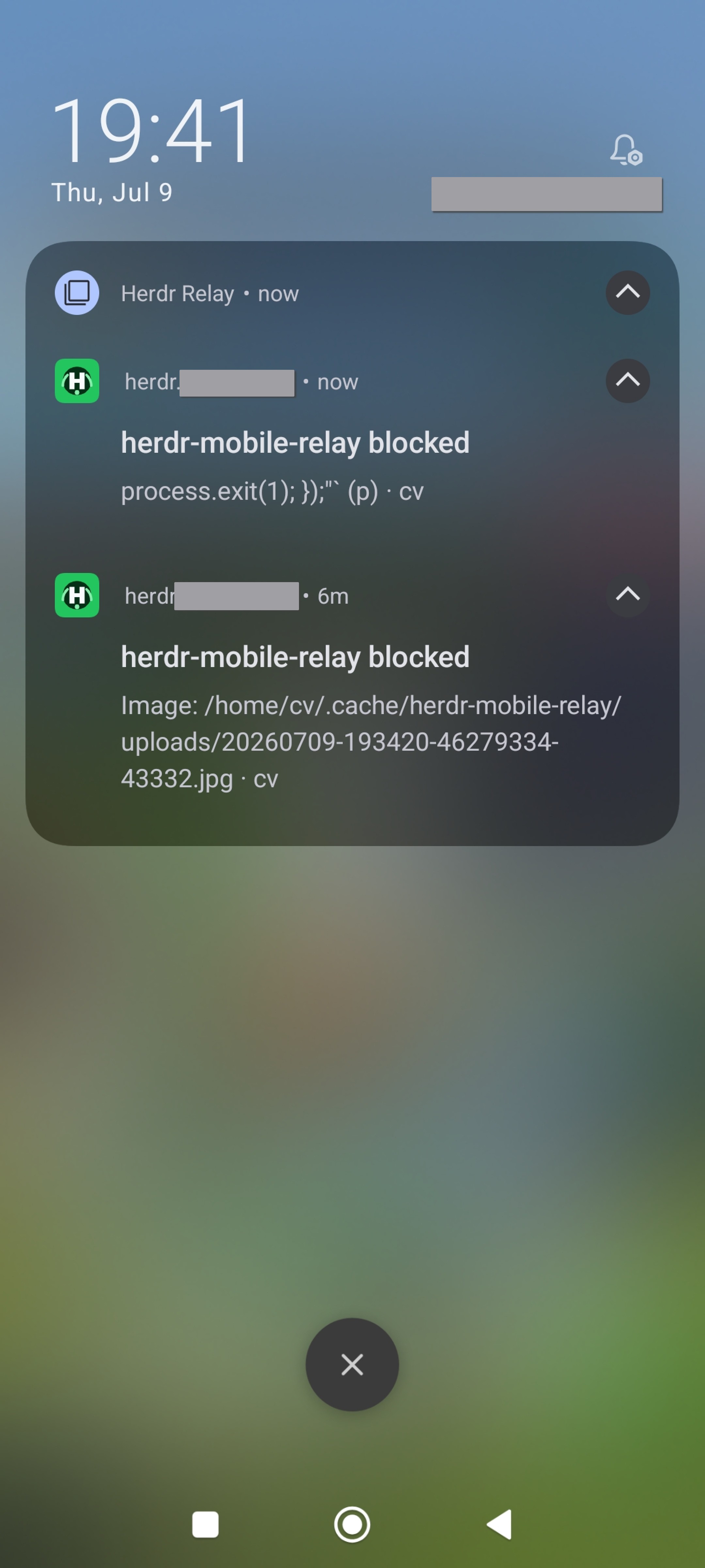 Blocked-agent notification