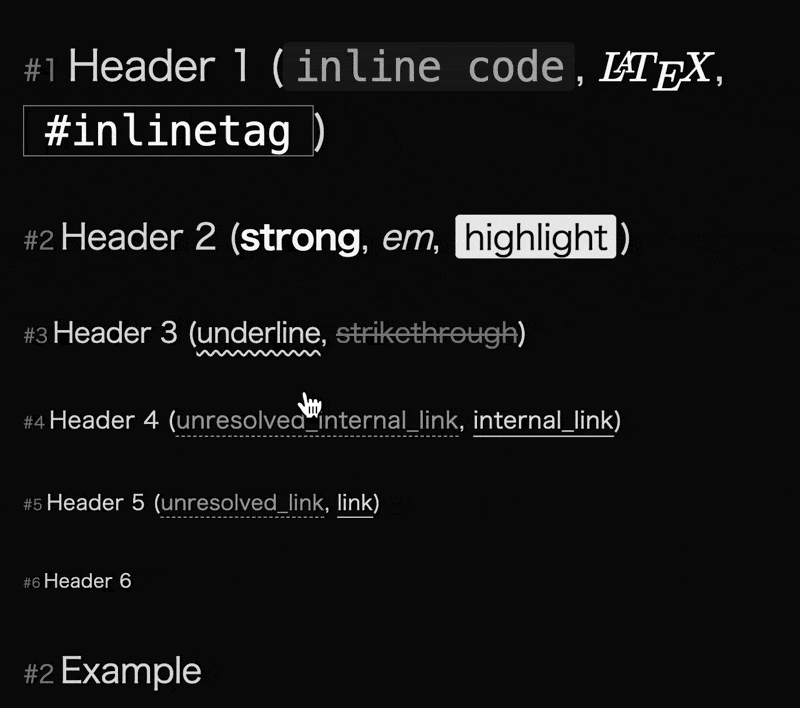 Header Level Indicators