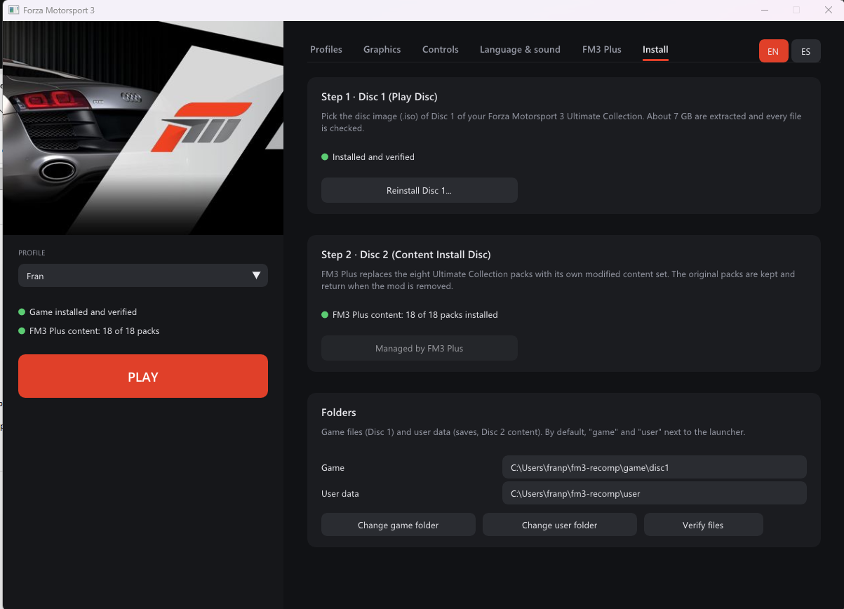 Two-disc installation workflow