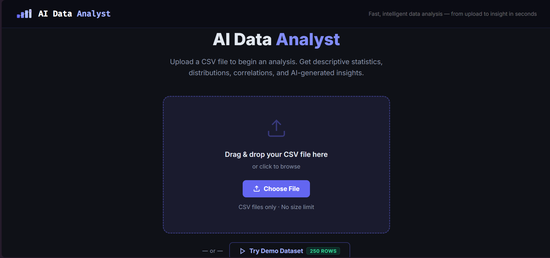 AI Data Analysis Agent screenshot