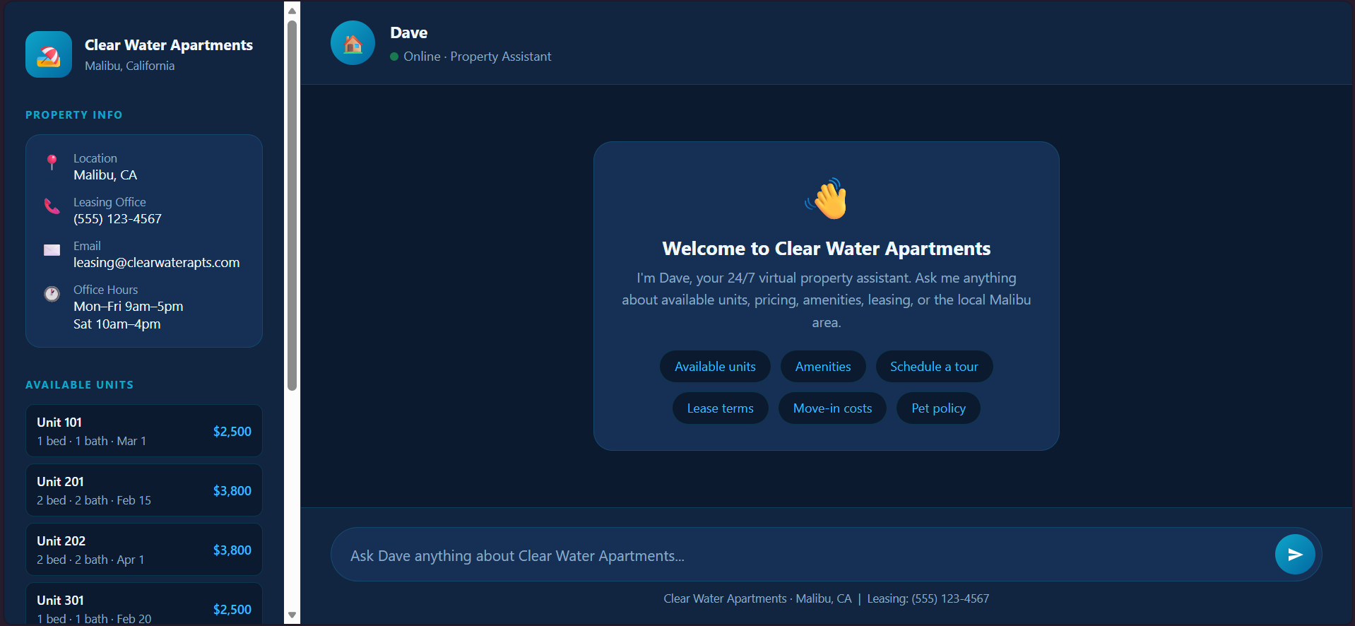AI Property Management Assistant screenshot
