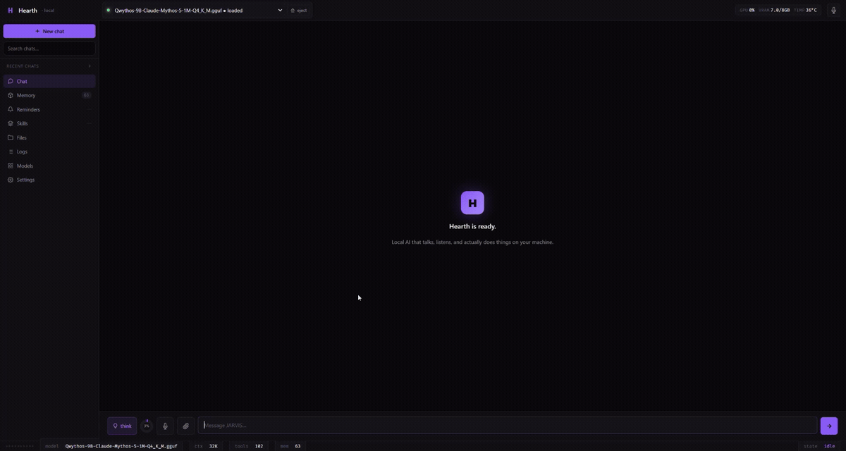 Hearth creating a folder, writing a file, and opening it in Notepad from a single request