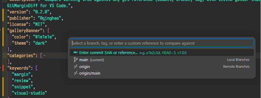 Git Ref Diff gutter indicators