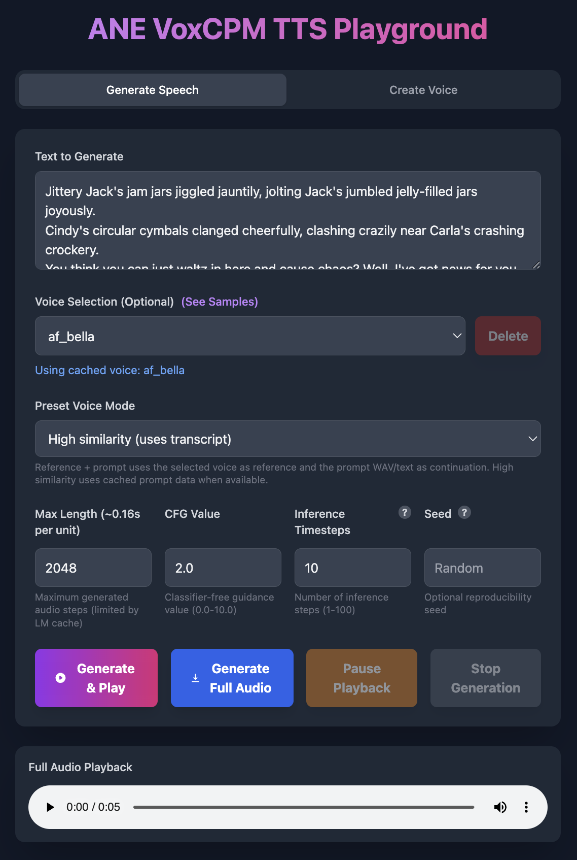 VoxCPMANE2 web playground