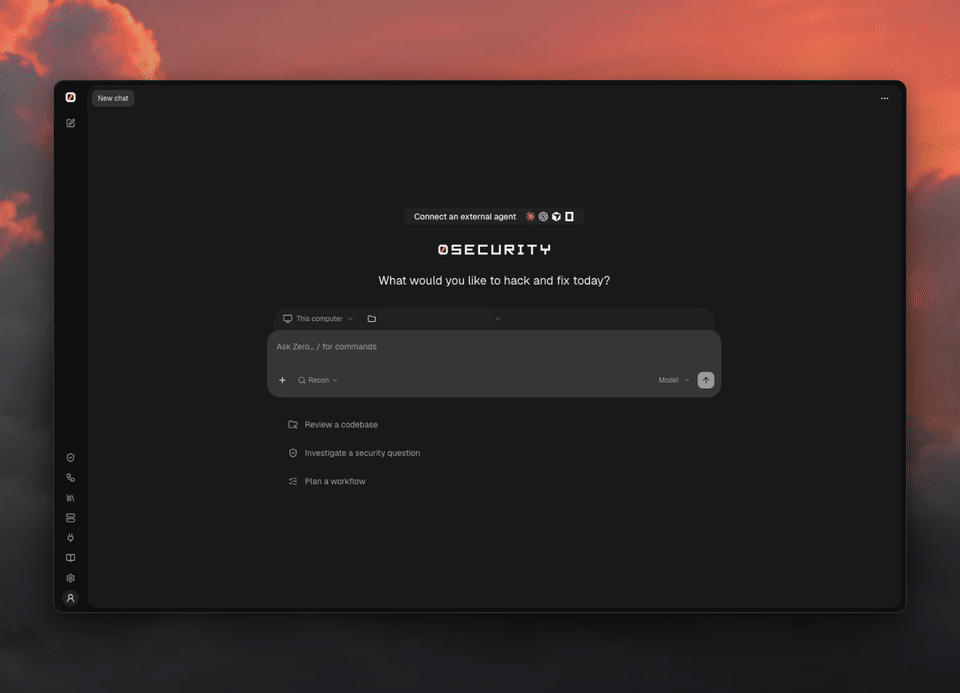 0 web UI: submit a demo API source review, follow the investigation, and inspect findings with suggested fixes