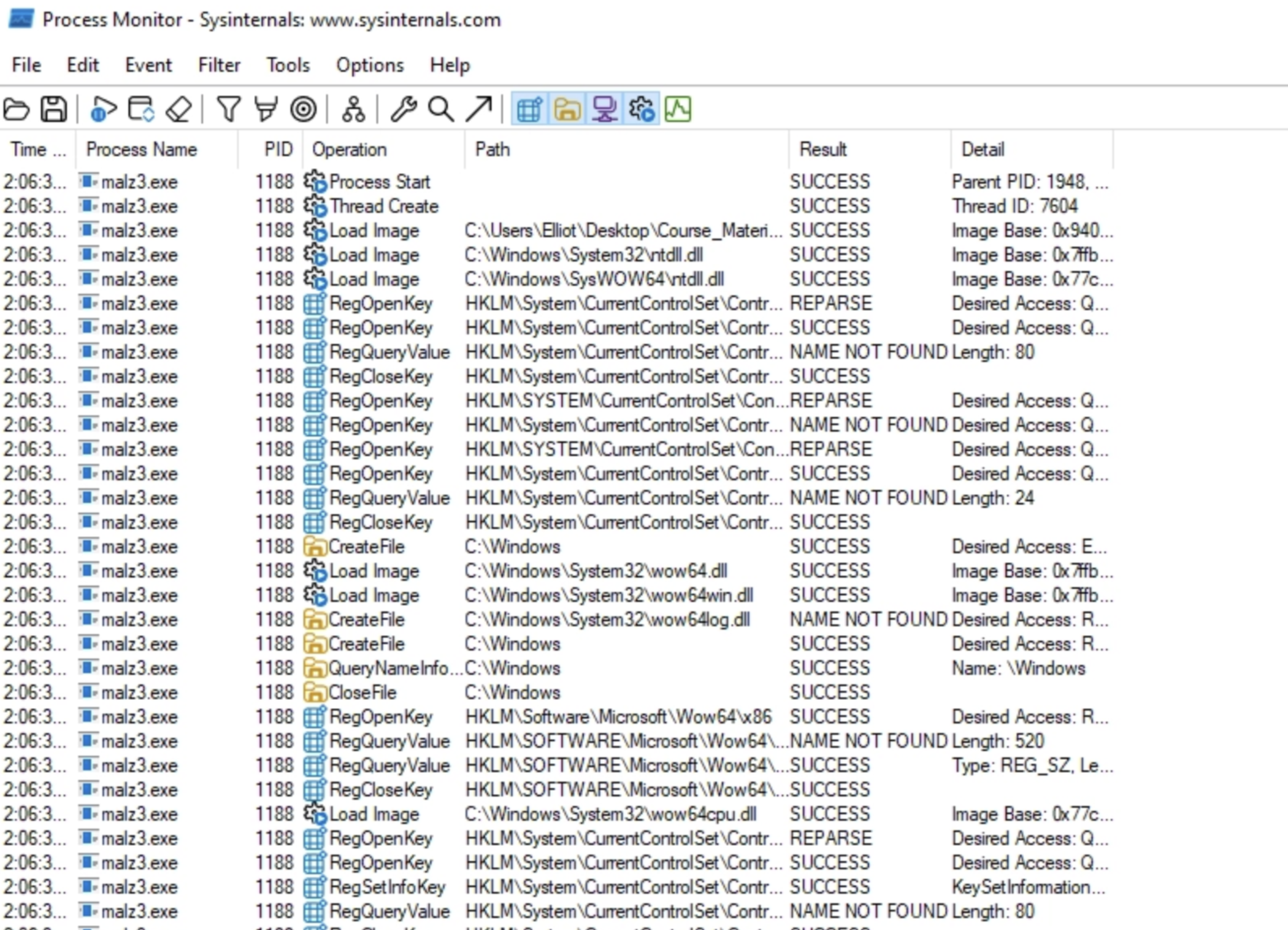 Memory Analysis ProcMon
