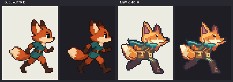 Old image-model fox run vs the code-drawn fox run of live validation 1