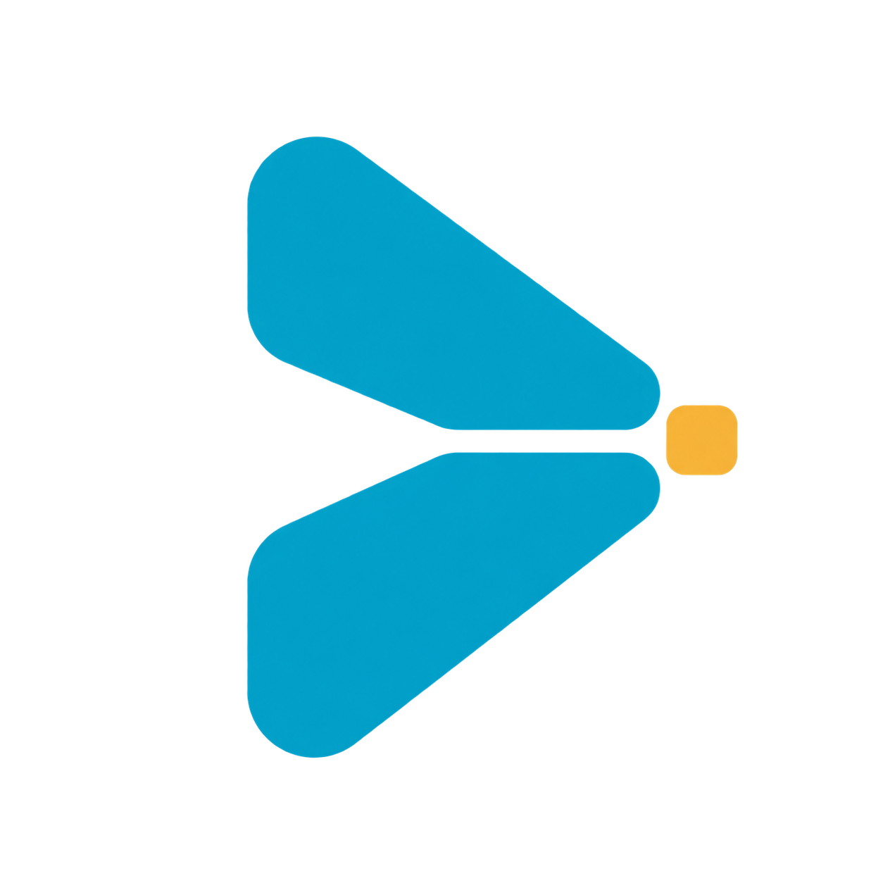 jig project logo: two cyan cerulean guides align varied inputs toward one amber result