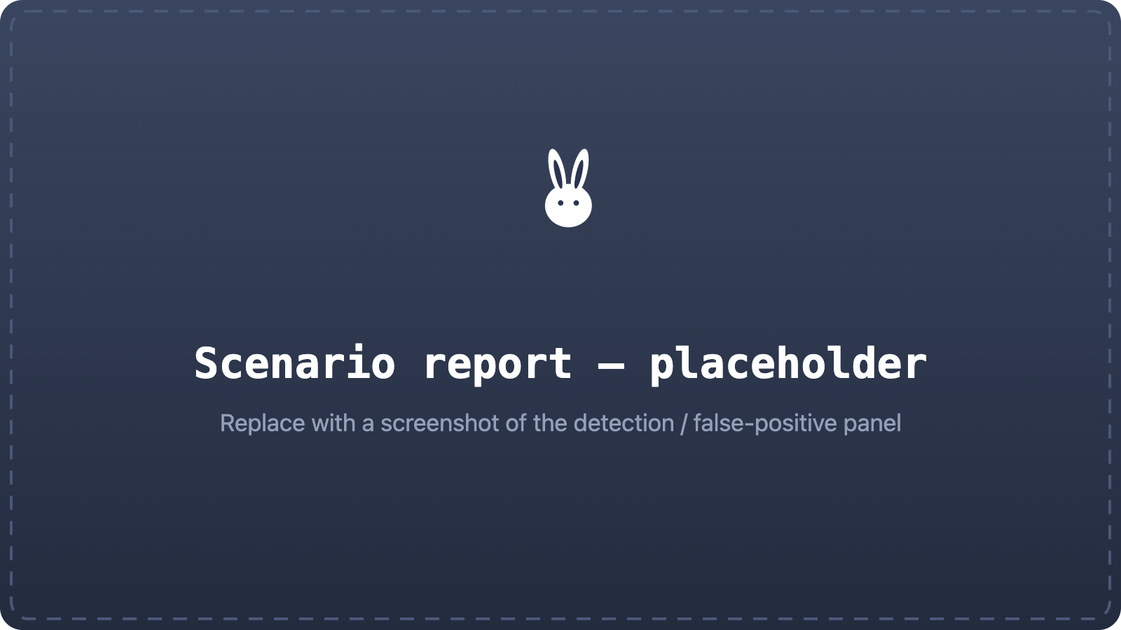 Scenario report panel (placeholder)