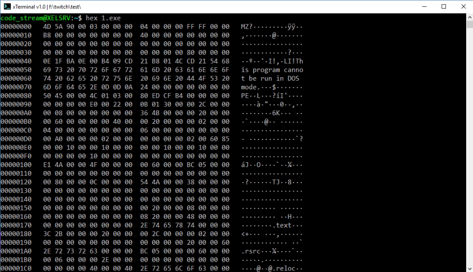 Hex dump