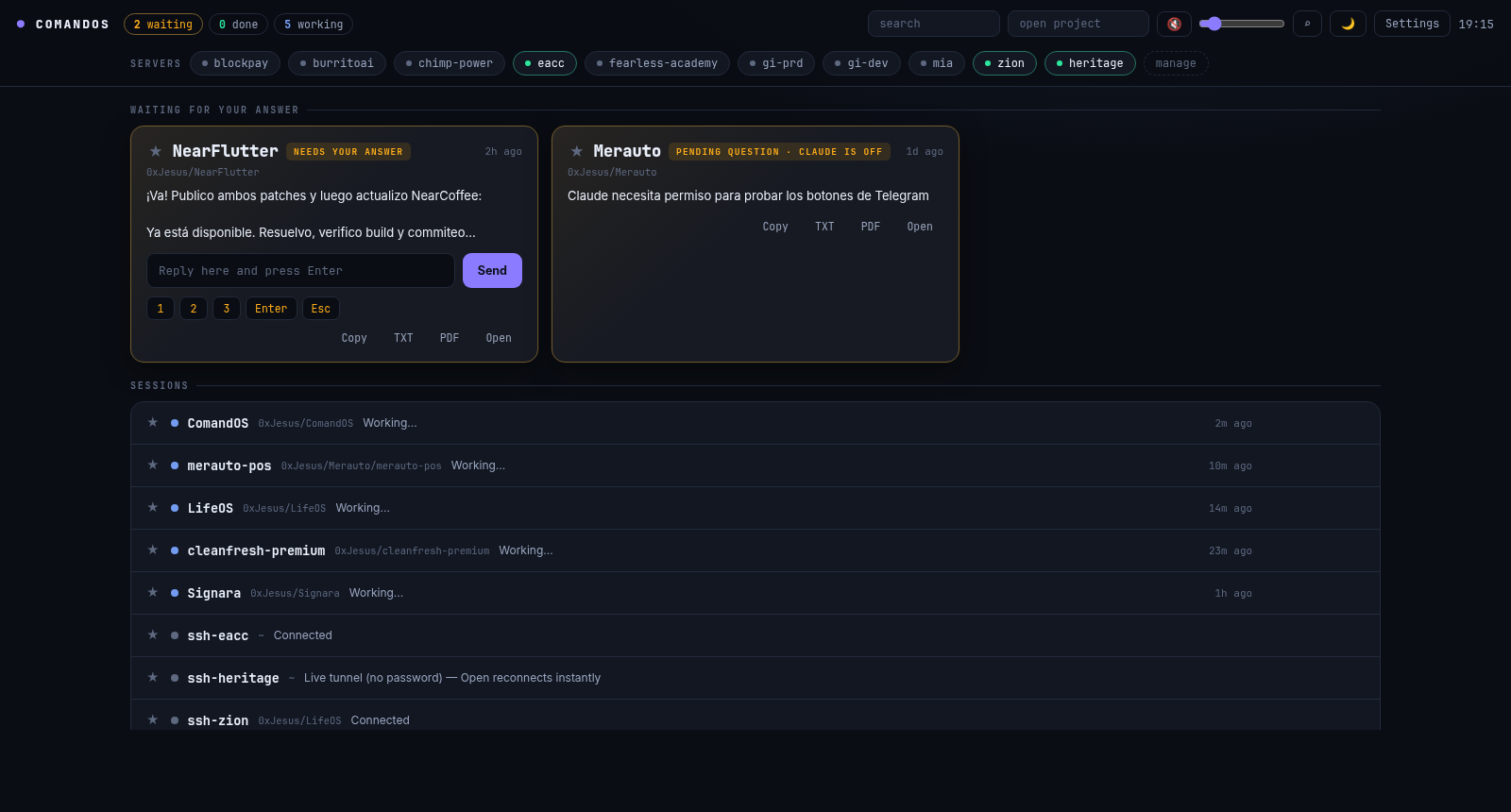 ComandOS — mission control for parallel Claude Code agents