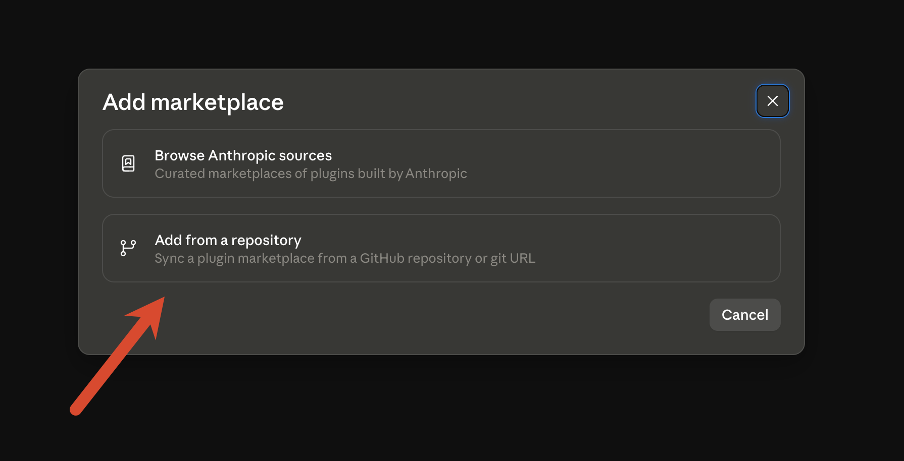 Add from a repository