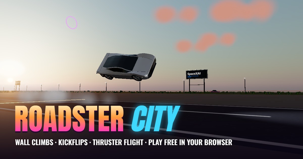 Roadster City project preview with a jumping car
