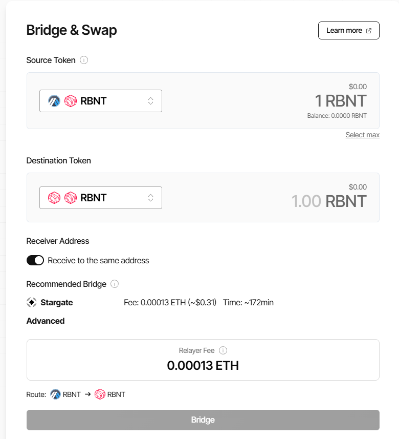 Arbitrum bridge quote screenshot