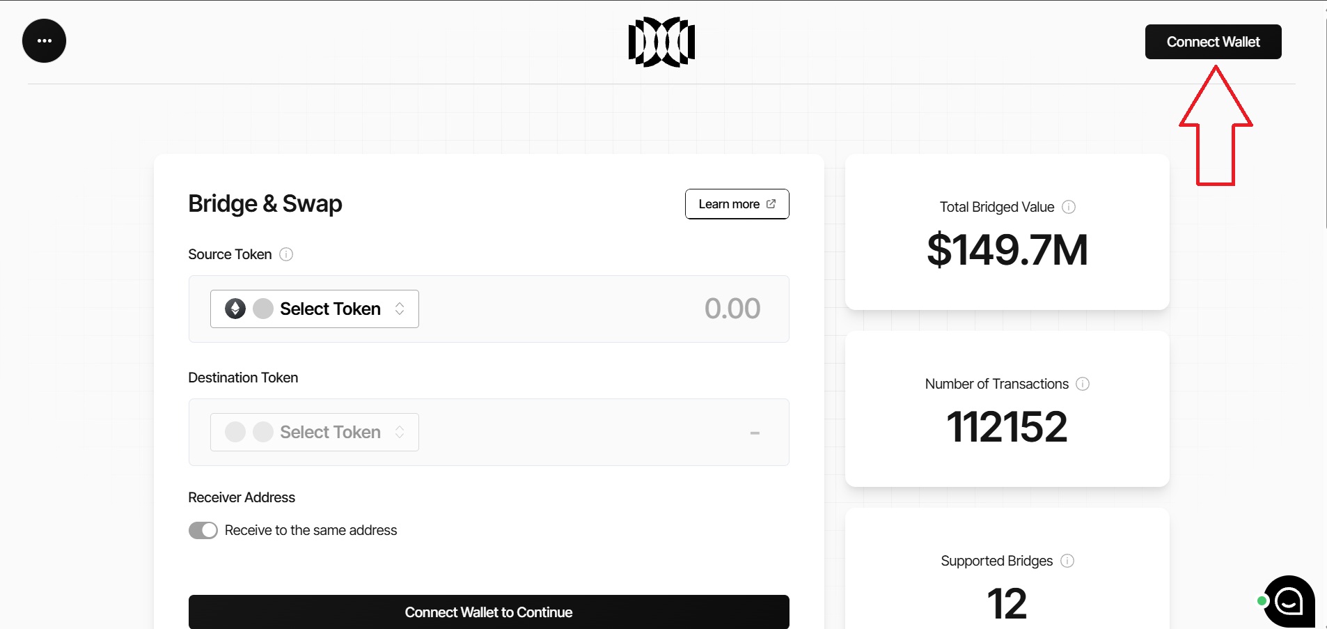 Lucid Labs Bridge pre-connect wallet screen