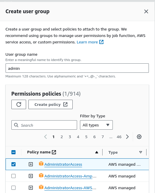 Adding the "AdminstrationAccess" role