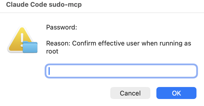 sudo-mcp password dialog