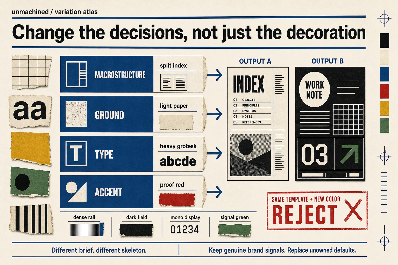 Variation atlas for changing design decisions across briefs