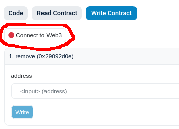 Click on "Connect to Web3"