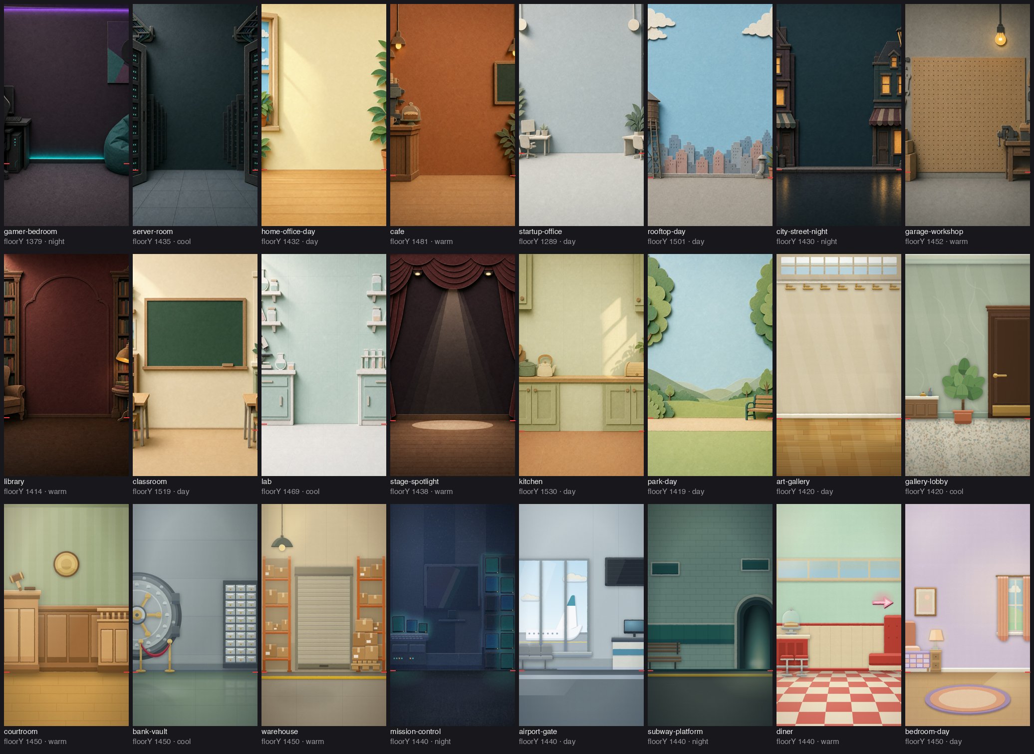 The 24 backdrops