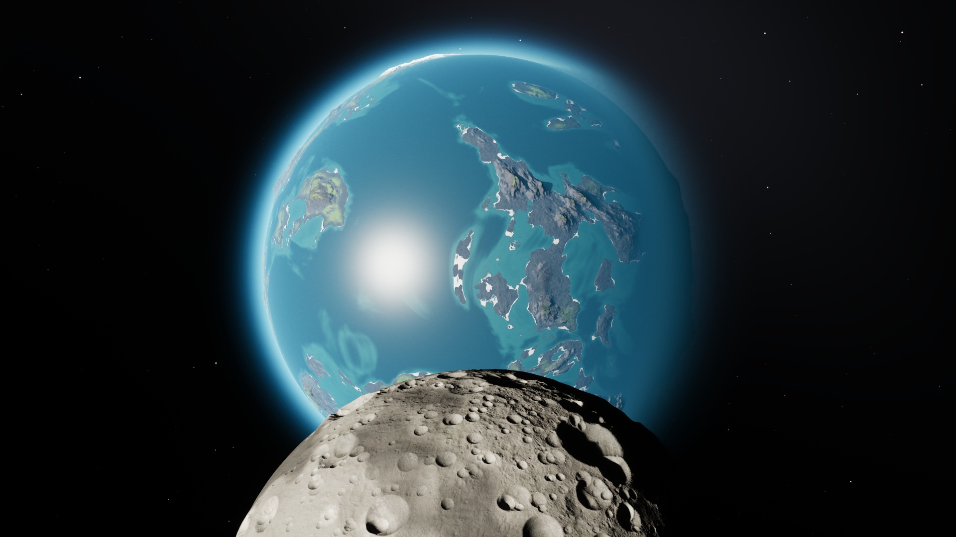 Dawnhollow and its moon