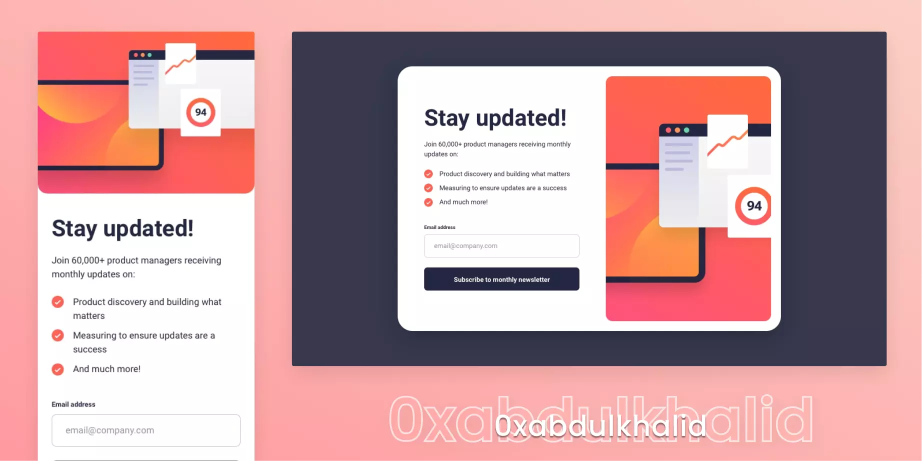 Newsletter Signup Component solution preview image