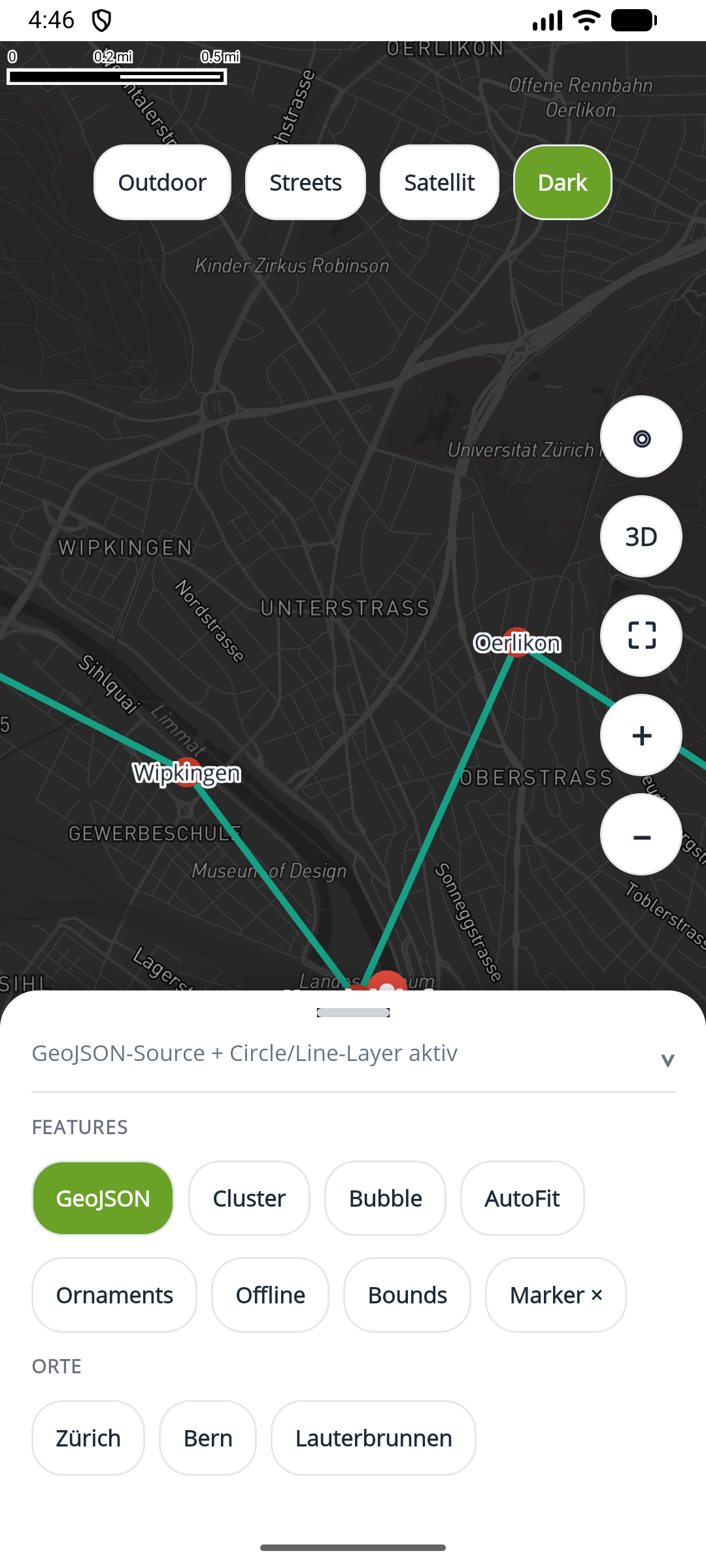 Android GeoJSON layers on dark style