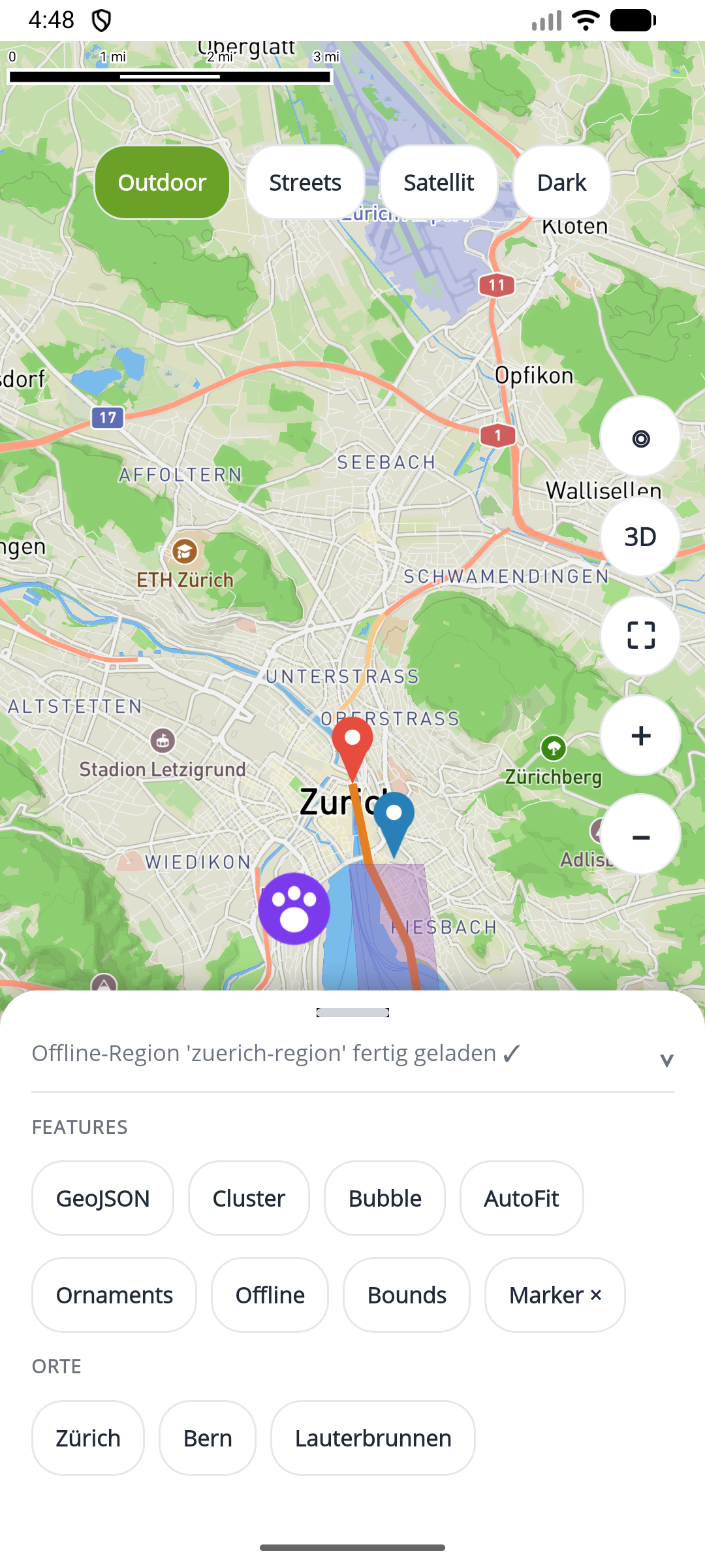 Android offline region downloaded