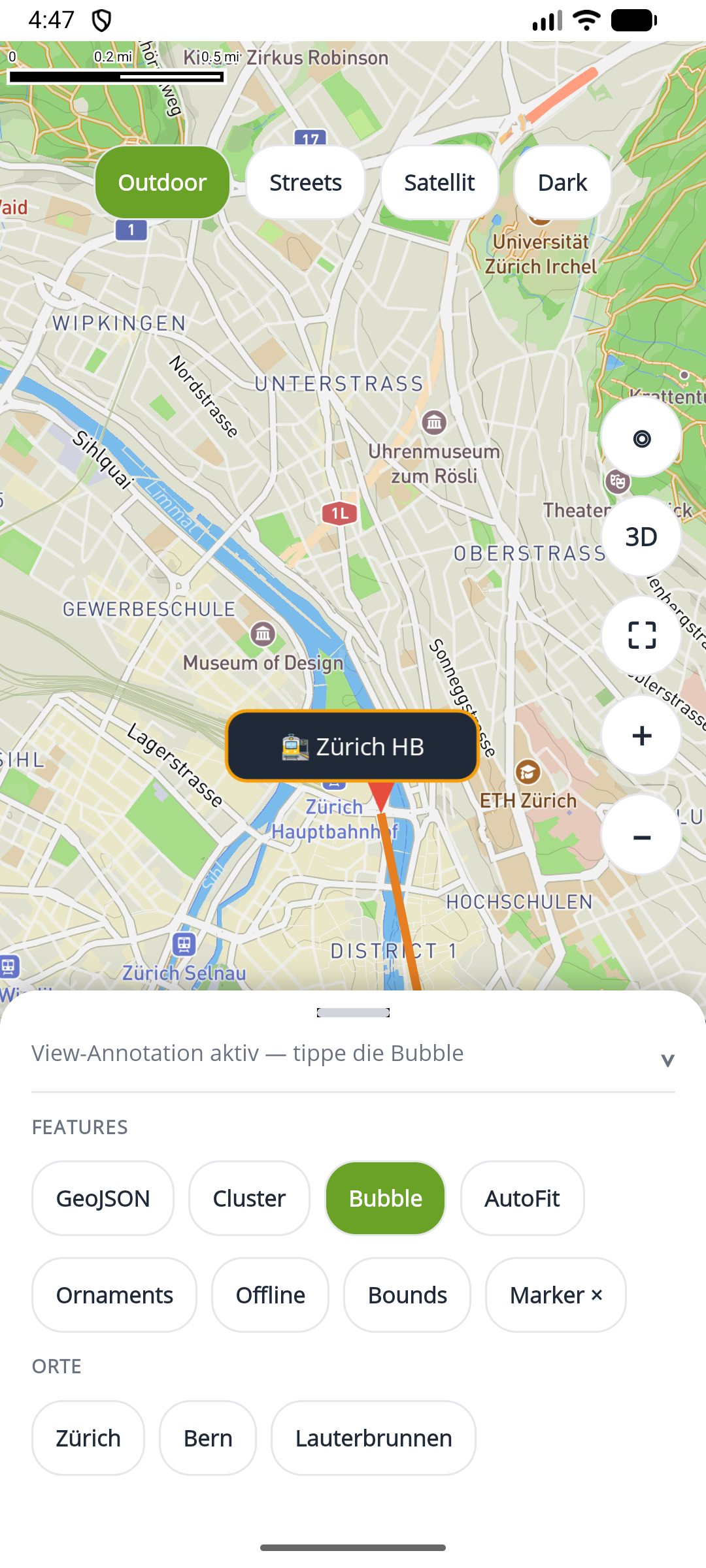 Android view annotation with tapped MAUI gesture
