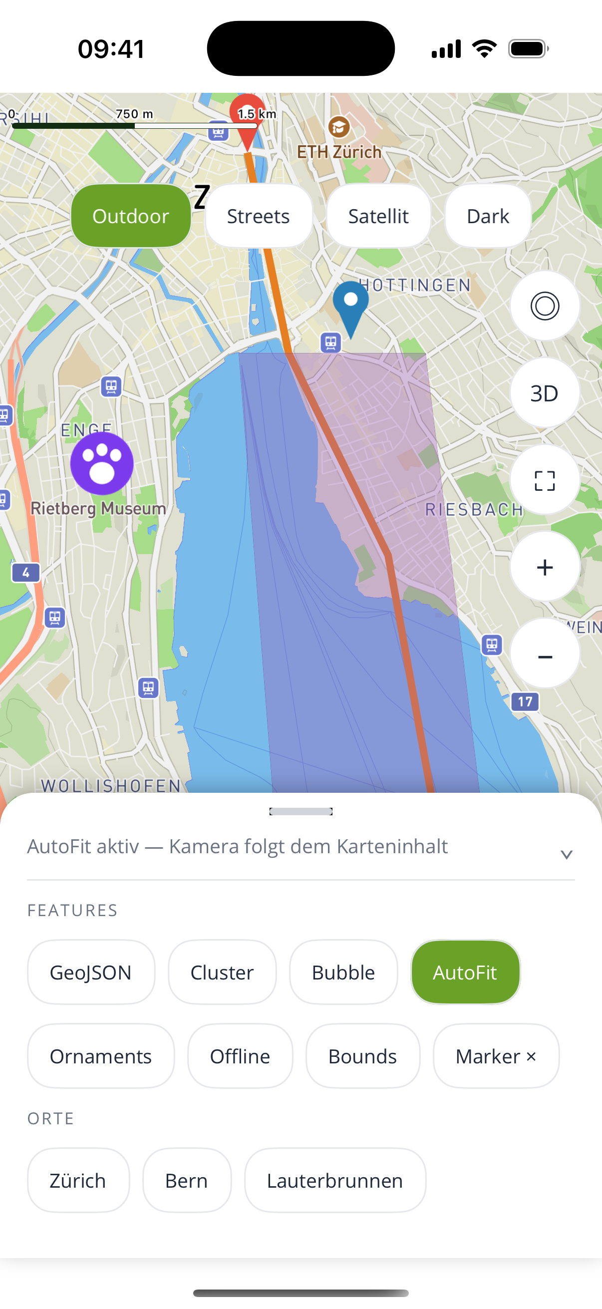 iOS auto fit bounds