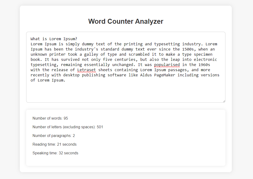 Word Counter Analyzer