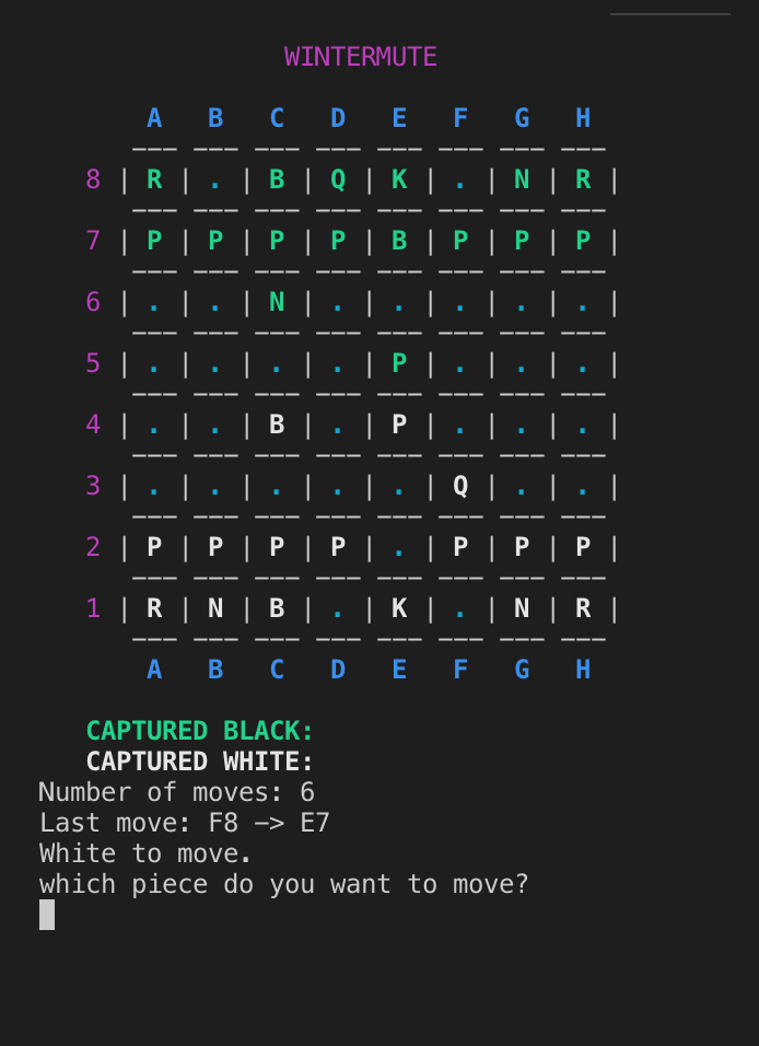 GitHub - 0xkalvin/wintermute: A C++ chess game implementation :european ...