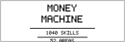 MONEY MACHINE in pixel letters