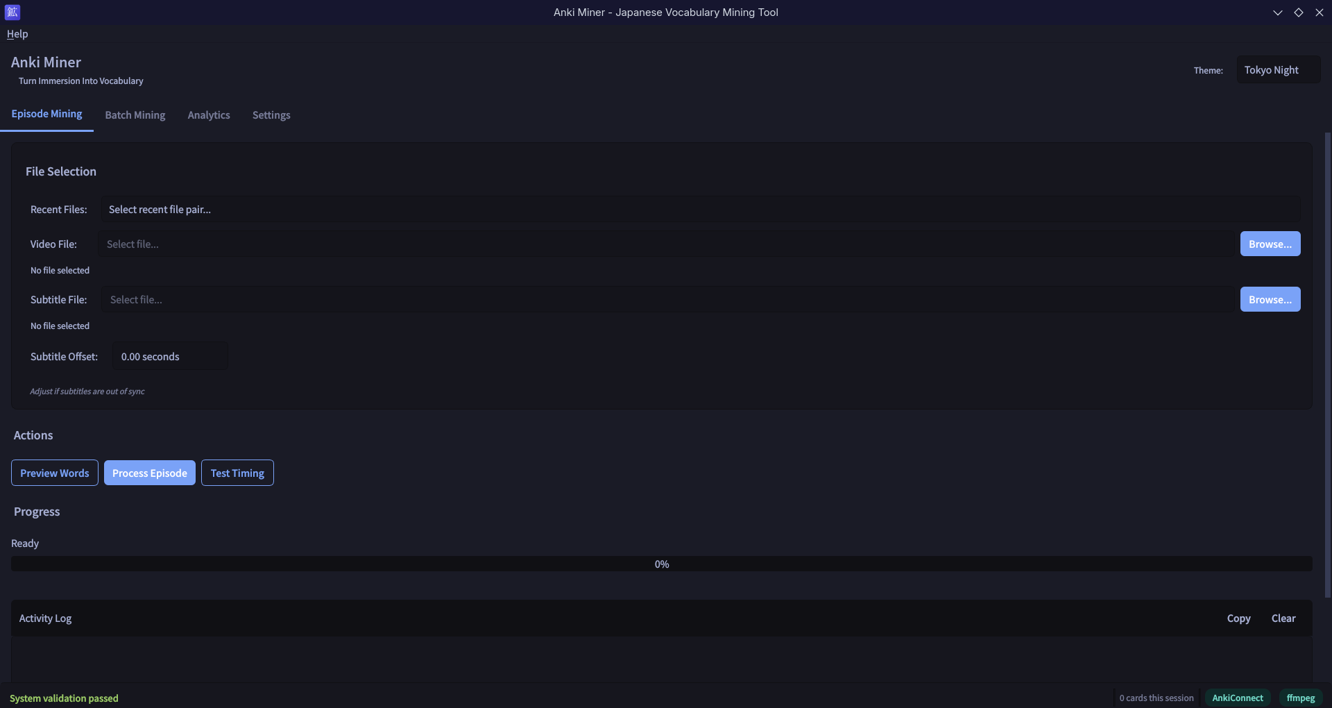 Screenshot of AnkiMiner