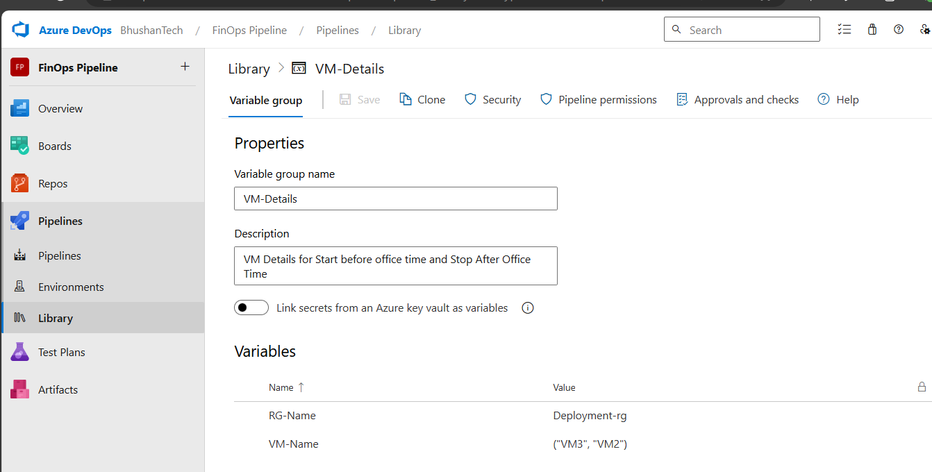 Variable Group Configuration