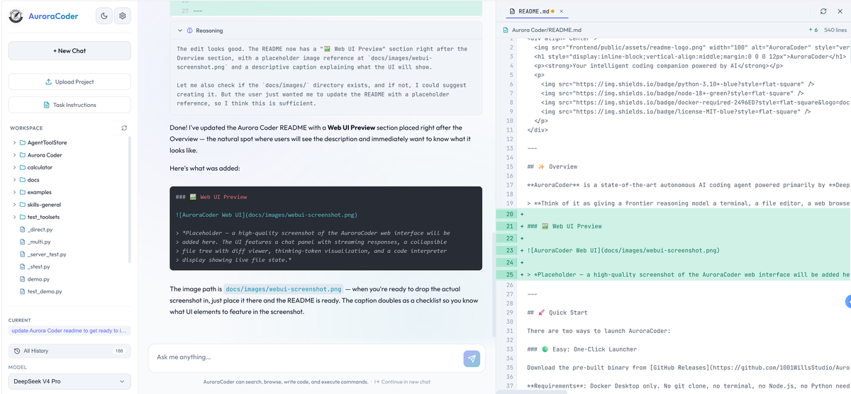 AuroraCoder Web UI