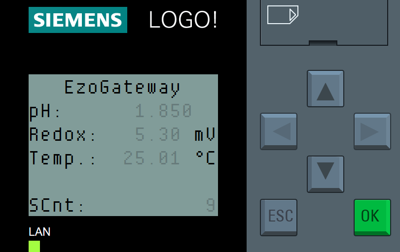 Display meas data on Siemens LOGO! PLC