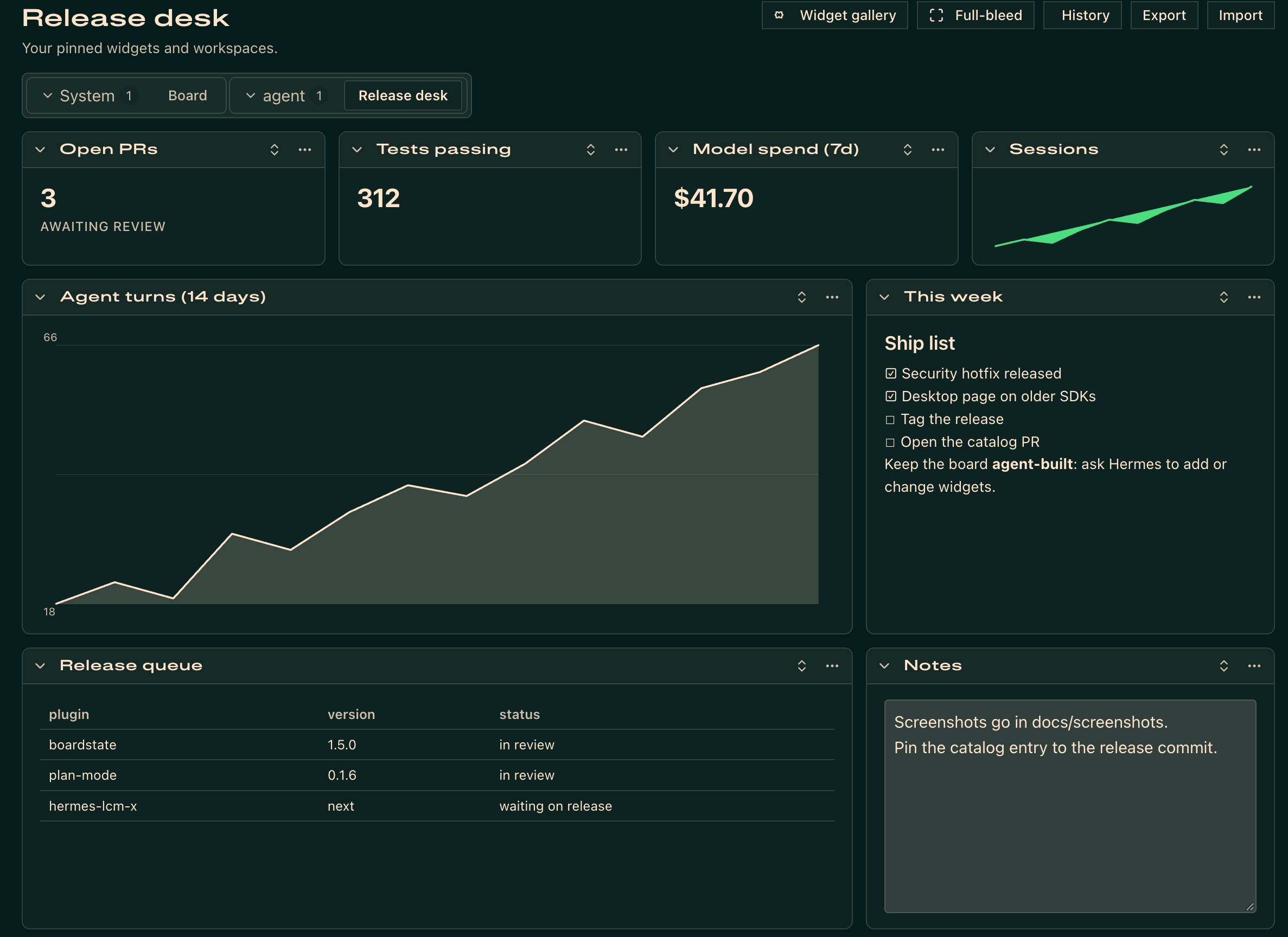 Boardstate Board tab in the Hermes web dashboard