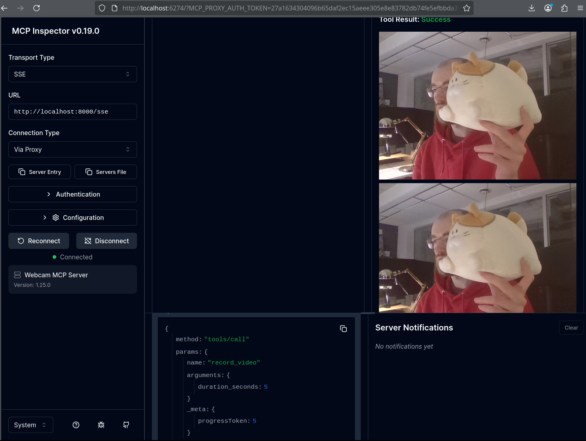 Webcam MCP demo