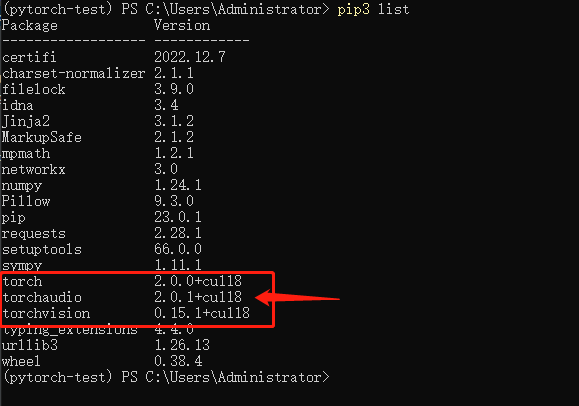 pip3 list