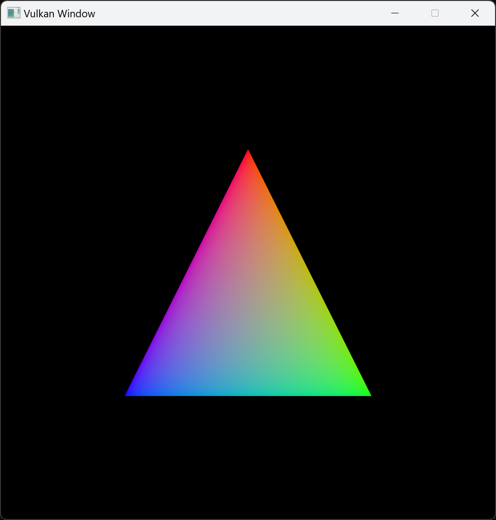 A rainbow triangle, render on Windows 11 with Vulkan. Screenshot